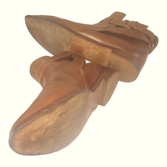 Madewell Hollis Brown English Leather Ankle Strap Buckle Detail Bootie Sz 8 1/2 - Picture 8 of 10